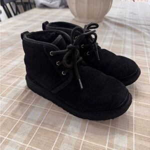 UGG Kids Black Suede Boots
